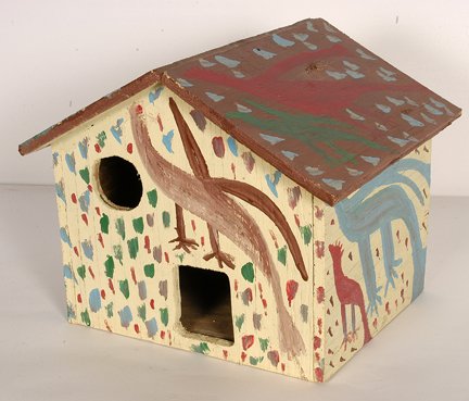 Mose Tolliver. Large Birdhouse.: Mose Tolliver. Large Birdhouse. Latex paint on wooden birdhouse. 12” x 15” x 13.5”. Excellent condition. Not signed. Provenance: The Lynne Ingram Collection. Est. $200-300. Ship: $85