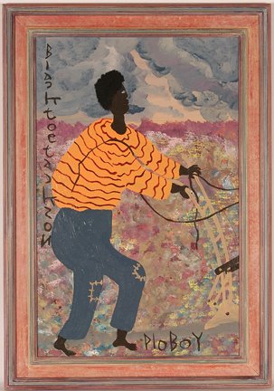 Black Joe Jackson. Plo Boy, (sic.).: Black Joe Jackson. Plo Boy, (sic.). Acrylic on board. Signed and titled. 25” x 36”. Excellent condition. Est. $300-500. Ship: $85