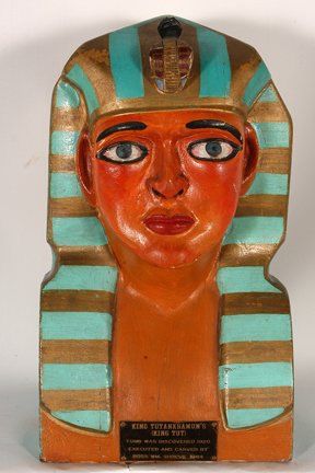 Ross William Shreve. King Tut.: Ross William Shreve. King Tut. 1964. Carved and painted wood with brass artist’s plate. Great condition. 8” x 7” x 13”. Est. $200-400. Ship: $45