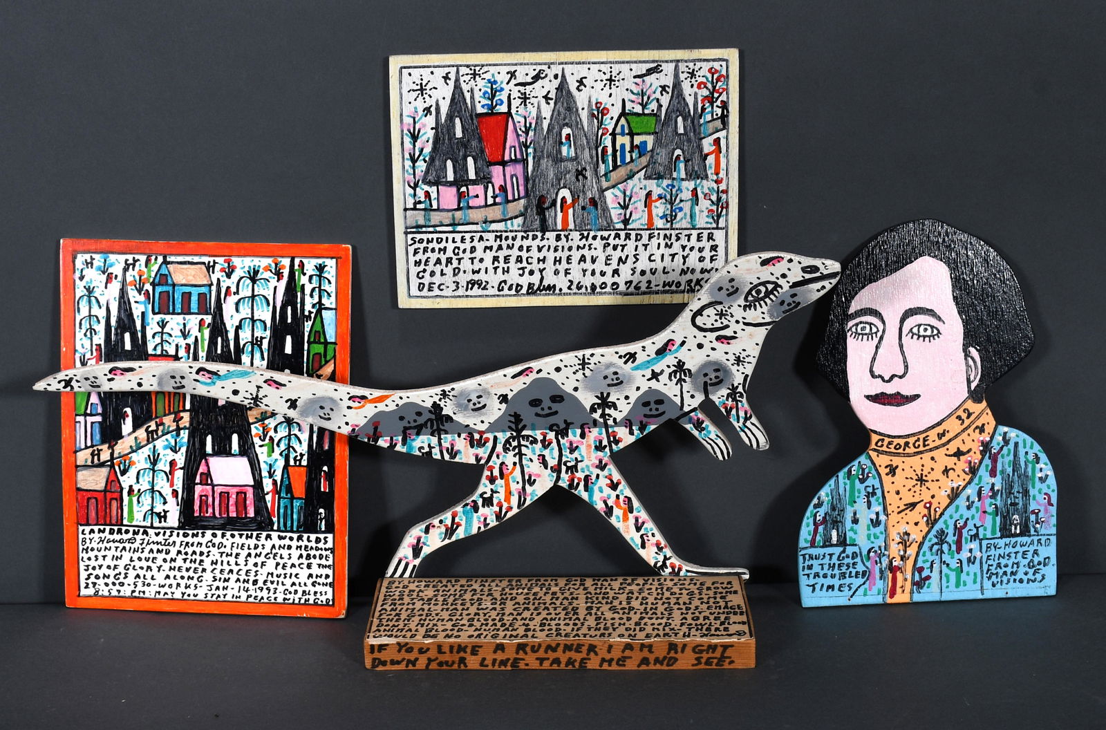 Howard Finster. Two Plaques & Two Cutouts. (1 of 1)