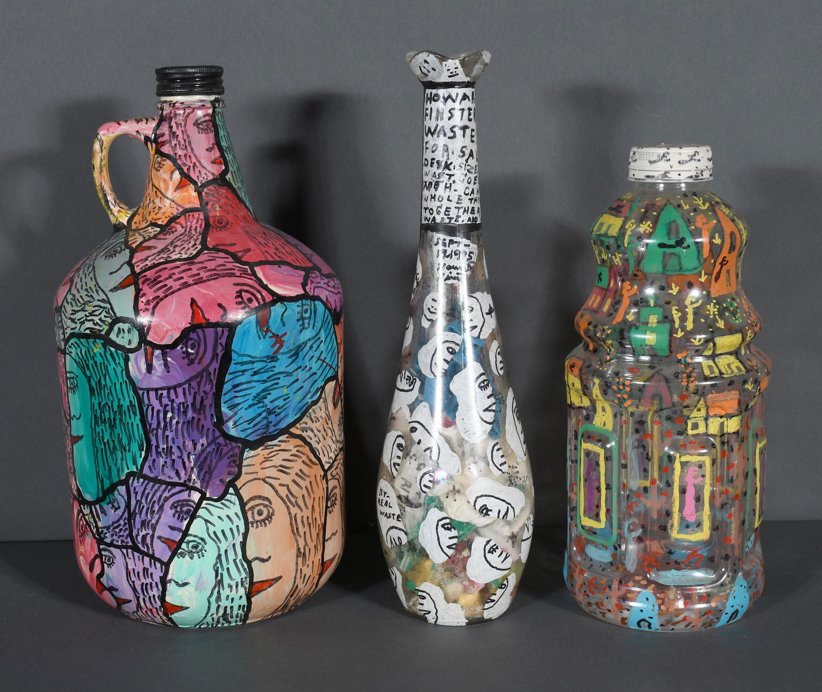 Howard Finster. Three Decorated Bottles. (1 of 6)
