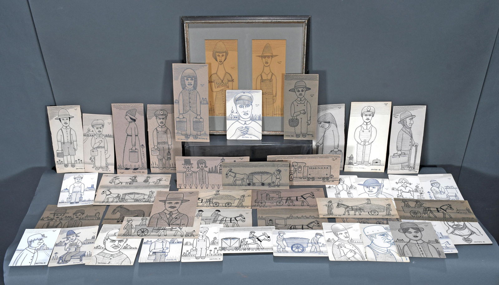 Jack Savitsky. 42 Piece Mother Load of Drawings. (1 of 6)