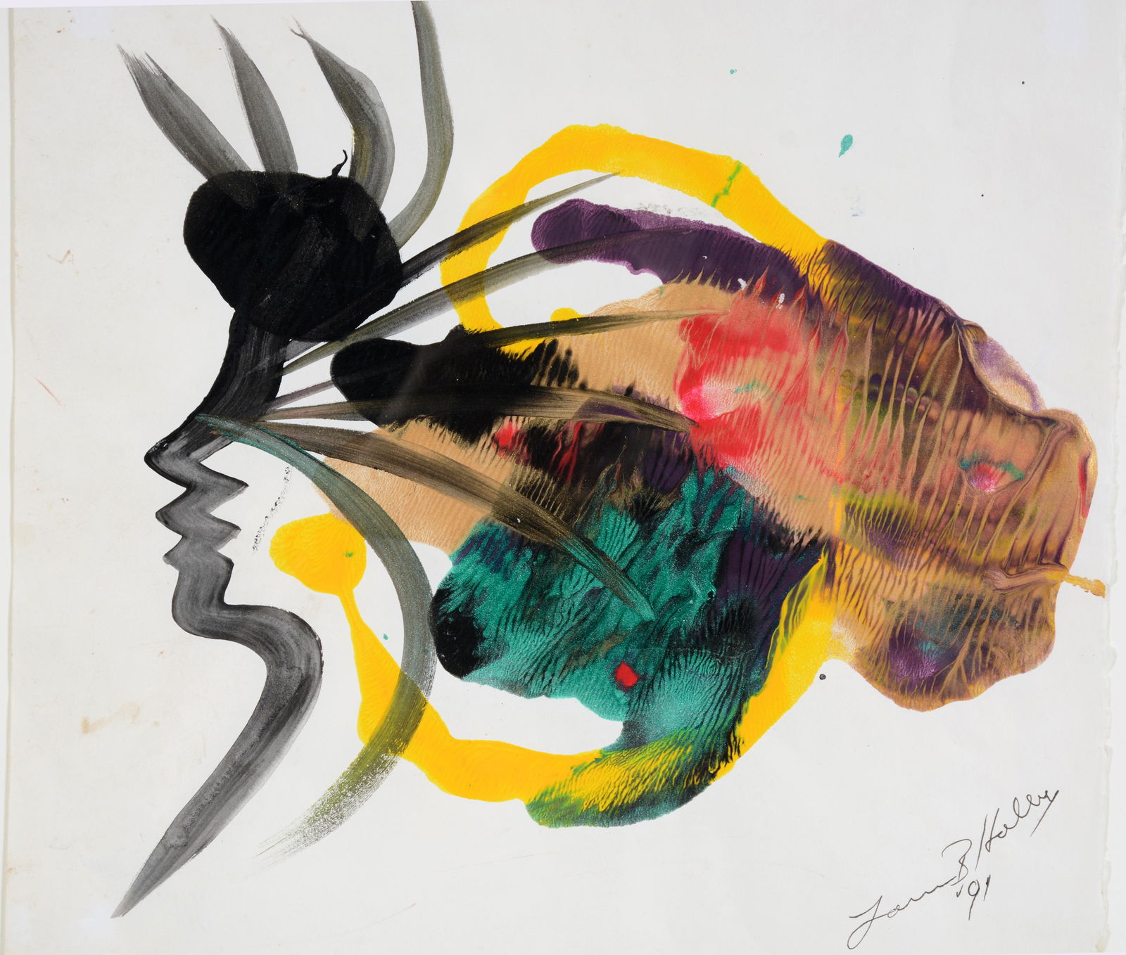 Lonnie Holley. Portrait With Colorful Hair. (1 of 3)