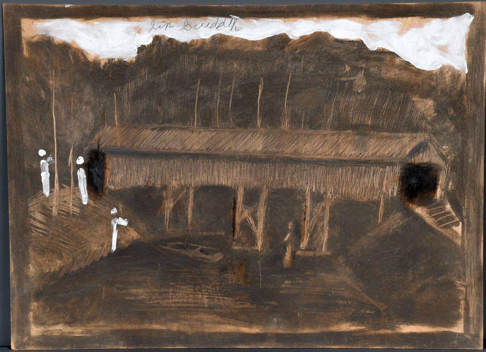 Jimmy Lee Sudduth. Covered Bridge At Night. (1 of 2)