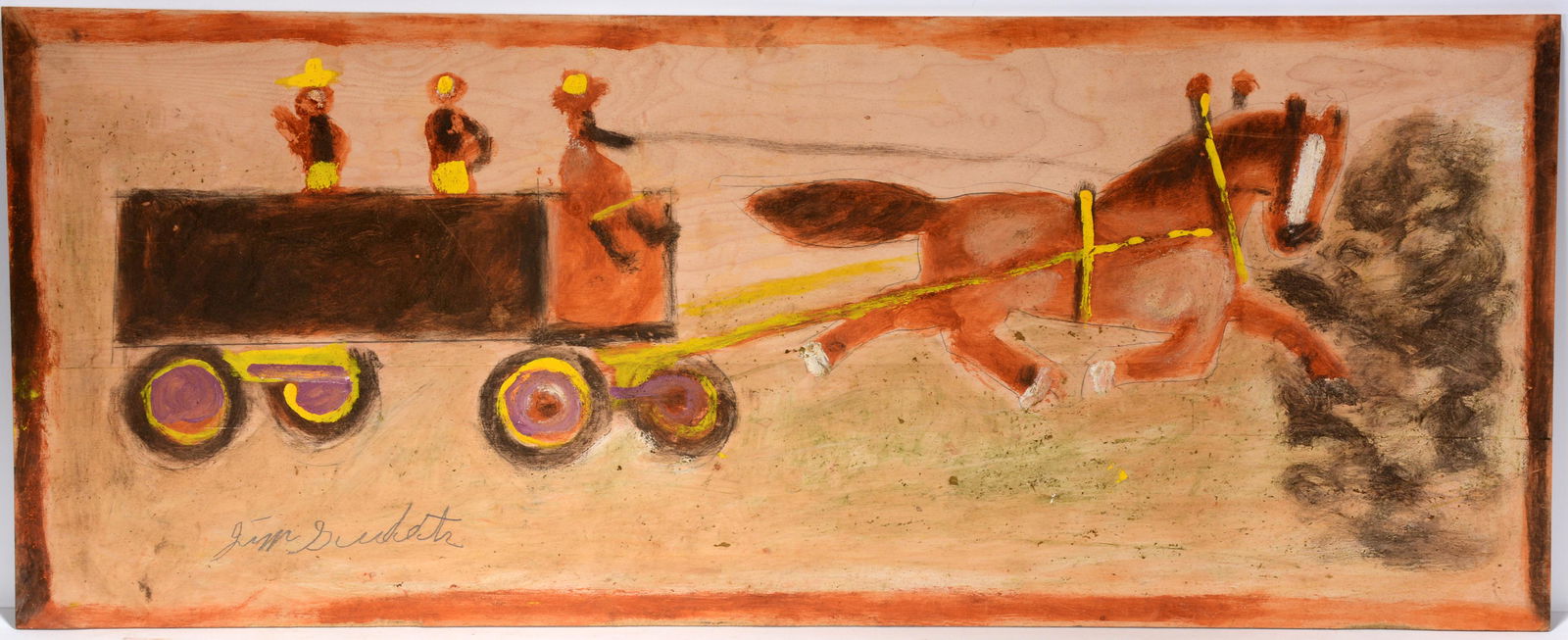 Jimmy Lee Sudduth. Harvest Farm Wagon & Horse. (1 of 2)