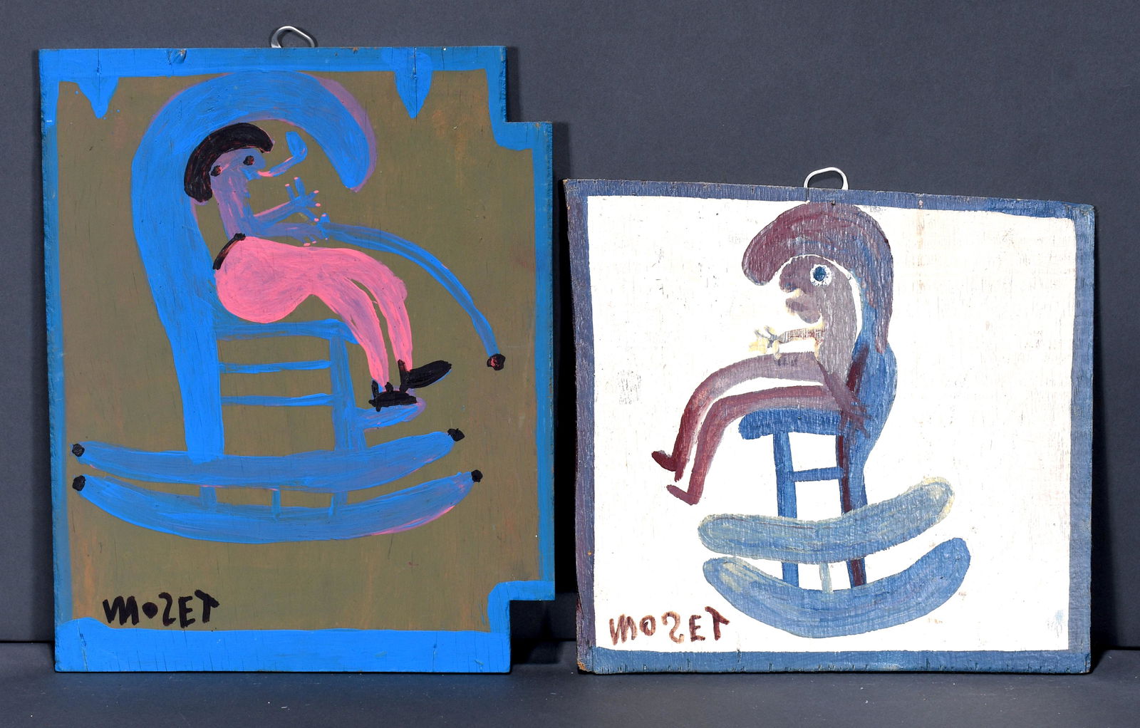 Mose Tolliver. Figures In Chairs. (1 of 2)