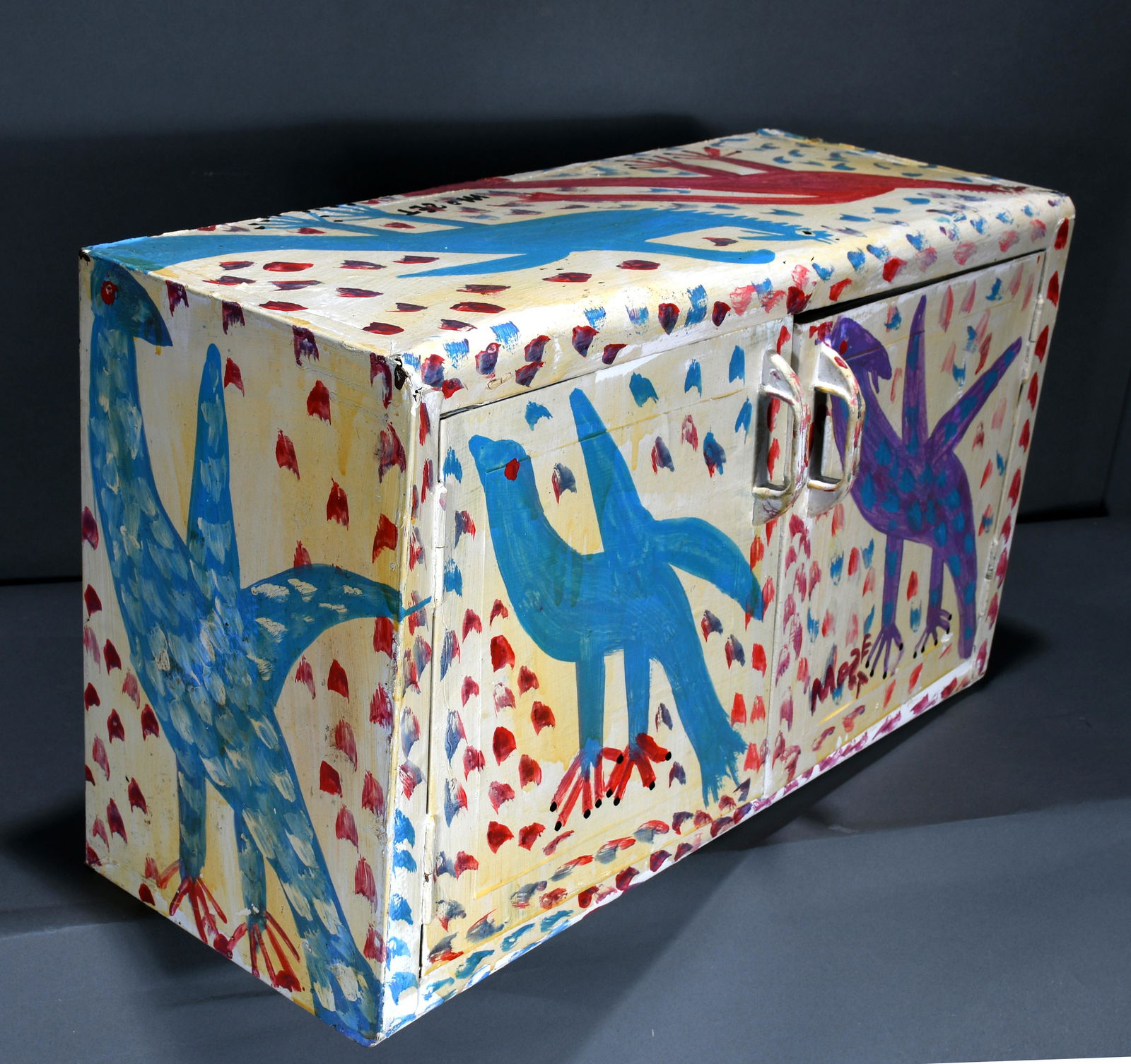 Mose Tolliver. Decorated Medicine Cabinet. (1 of 3)