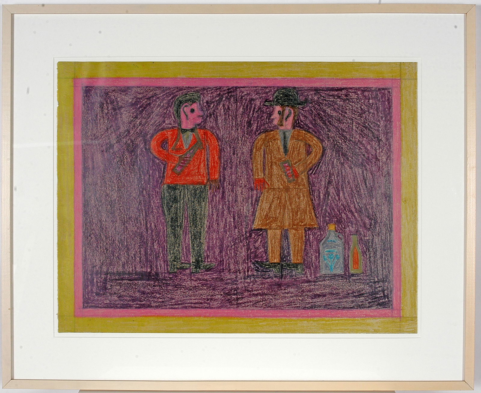 Eddie Arning. Men Drinking On Purple. (1 of 2)