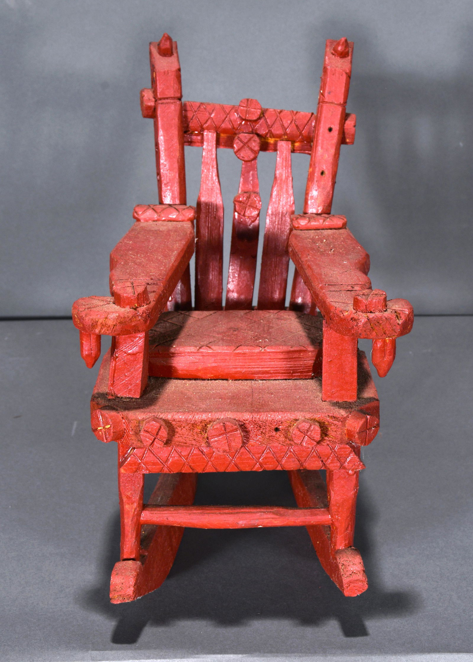 Willie Massey. Ox-Blood Red Rocking Chair. (1 of 3)