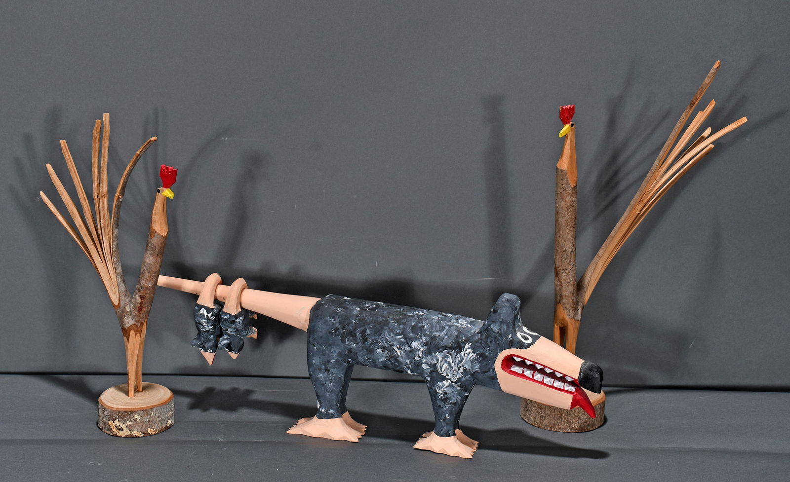 Minnie & Garland Adkins. Roosters & Possum. (1 of 2)