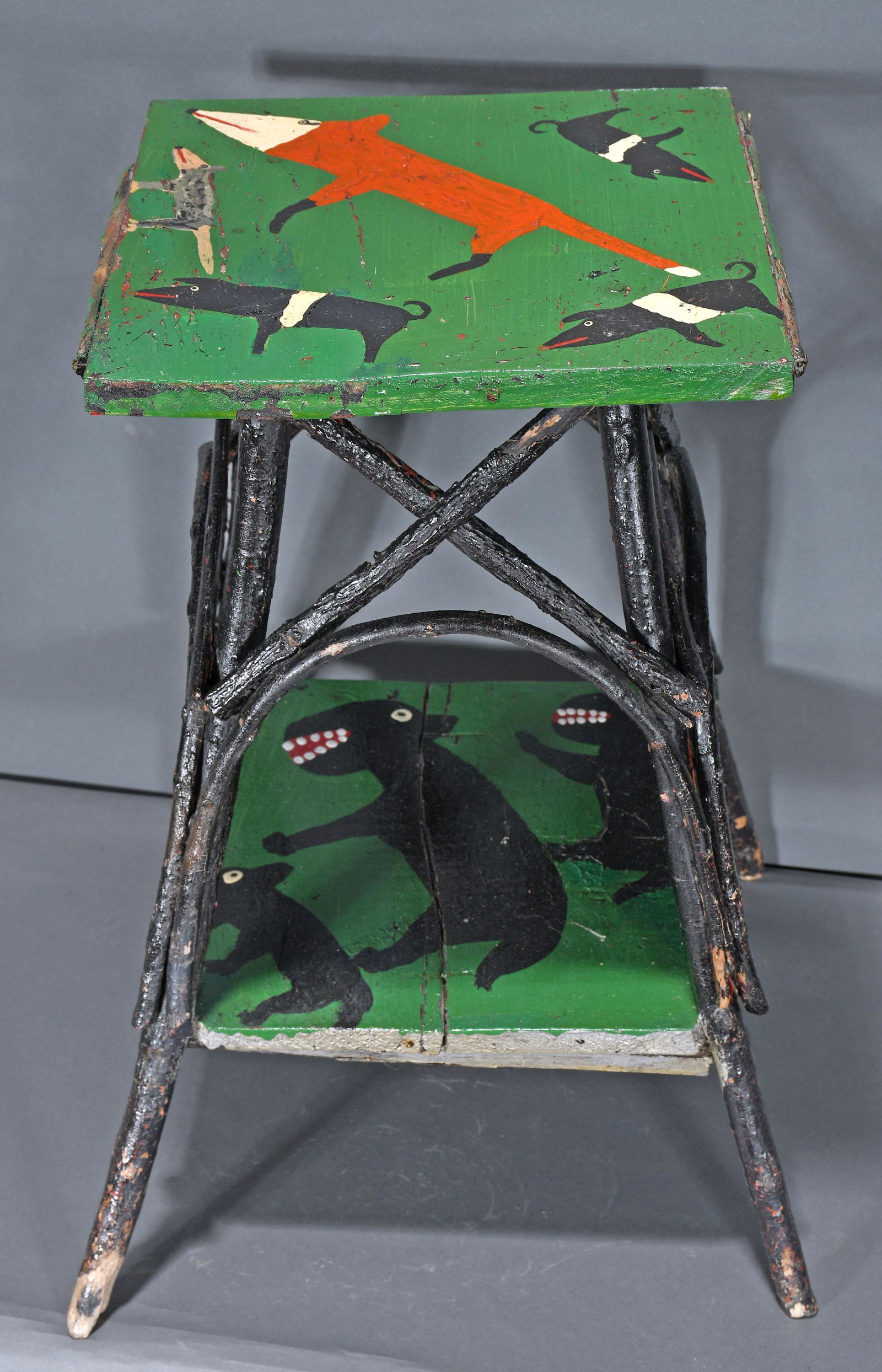 Minnie Adkins. Painted Twig Table. (1 of 2)