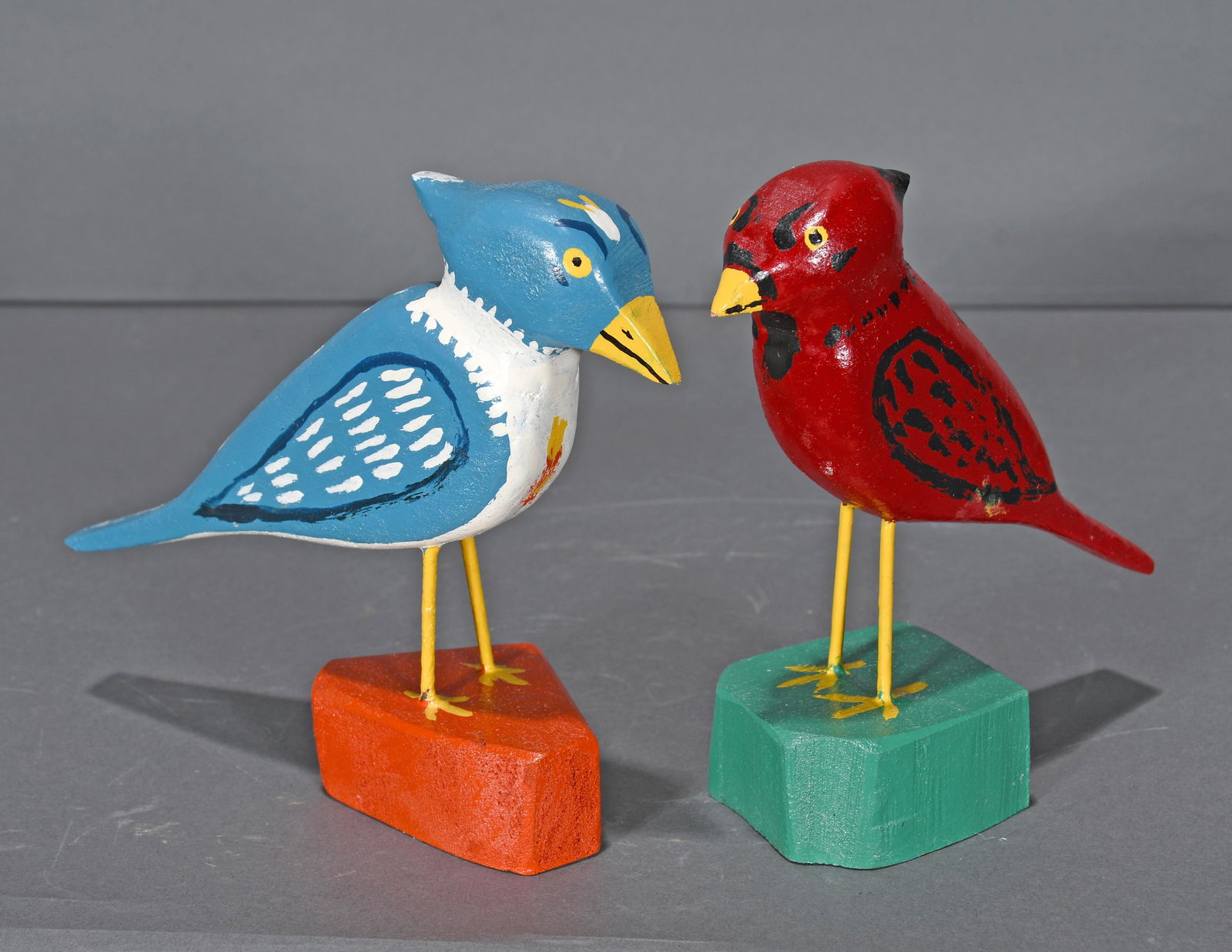 Miles Carpenter. Blue Bird and Cardinal. (1 of 2)