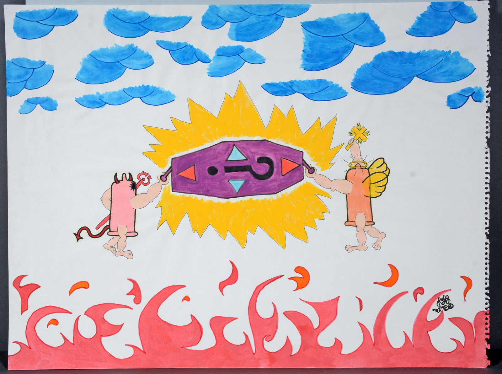 Louis Walker Jr. Angel & Devil Wearing Condoms. (1 of 2)