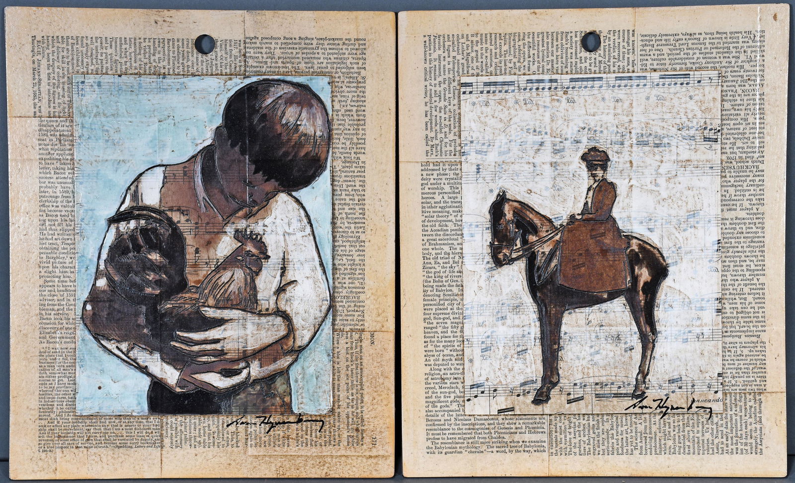 Aaron Hequembourg. Boy & Woman On Horse. (1 of 2)