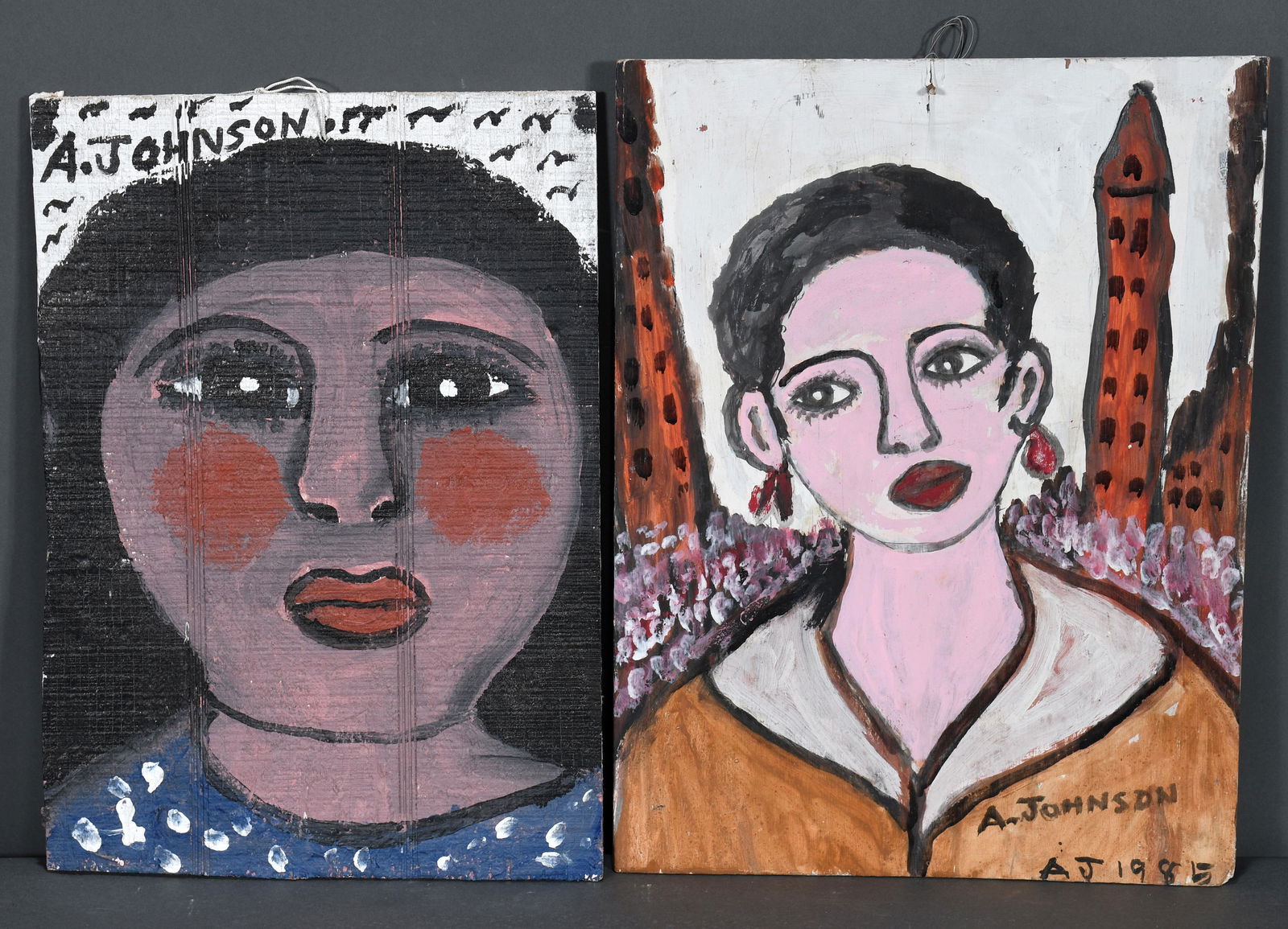 Anderson Johnson. Pair of Womens' Portraits. (1 of 1)