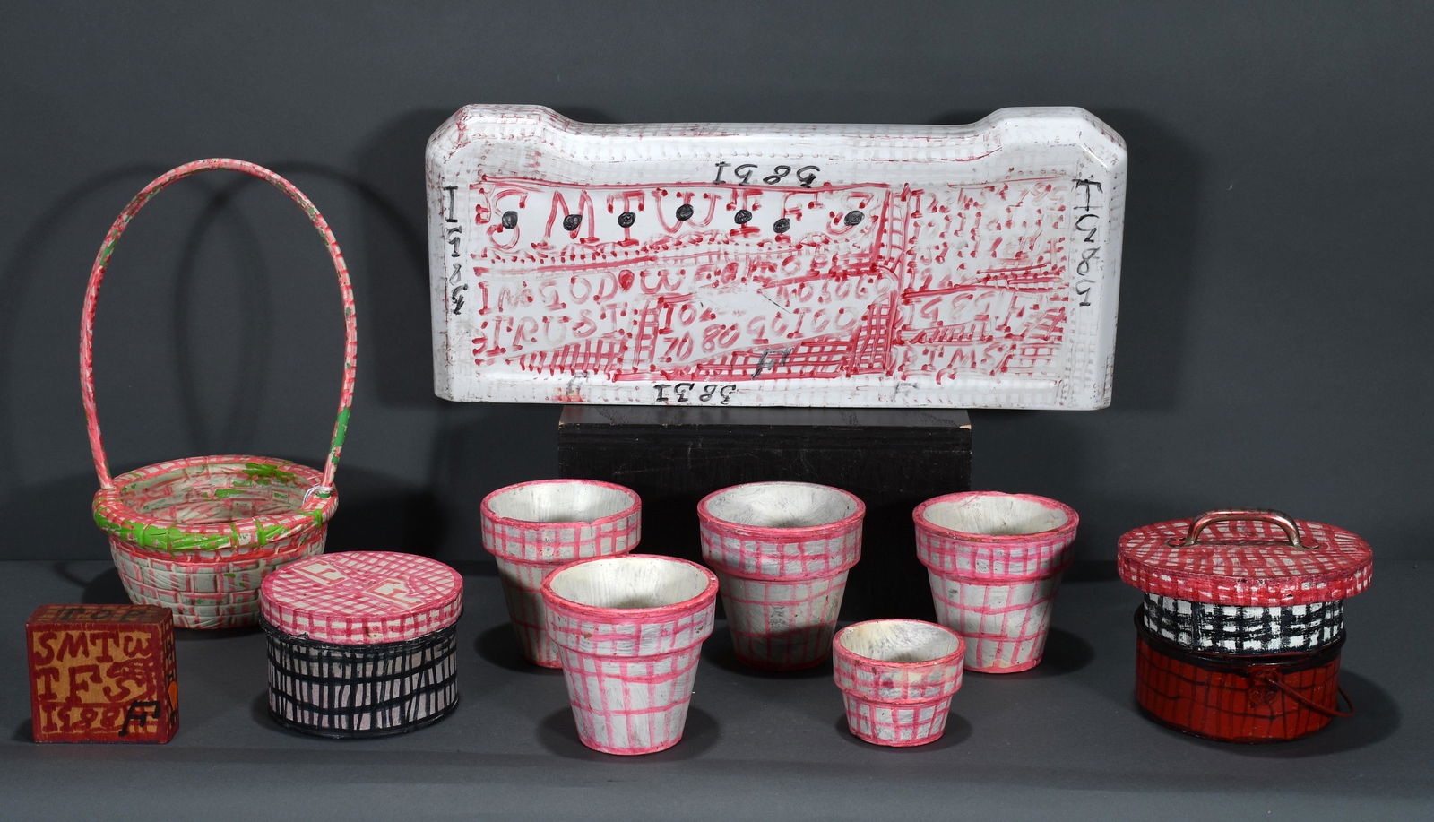 Z.B. Armstrong. Flower Pots, Baskets & Toilet Lid, etc. (1 of 3)