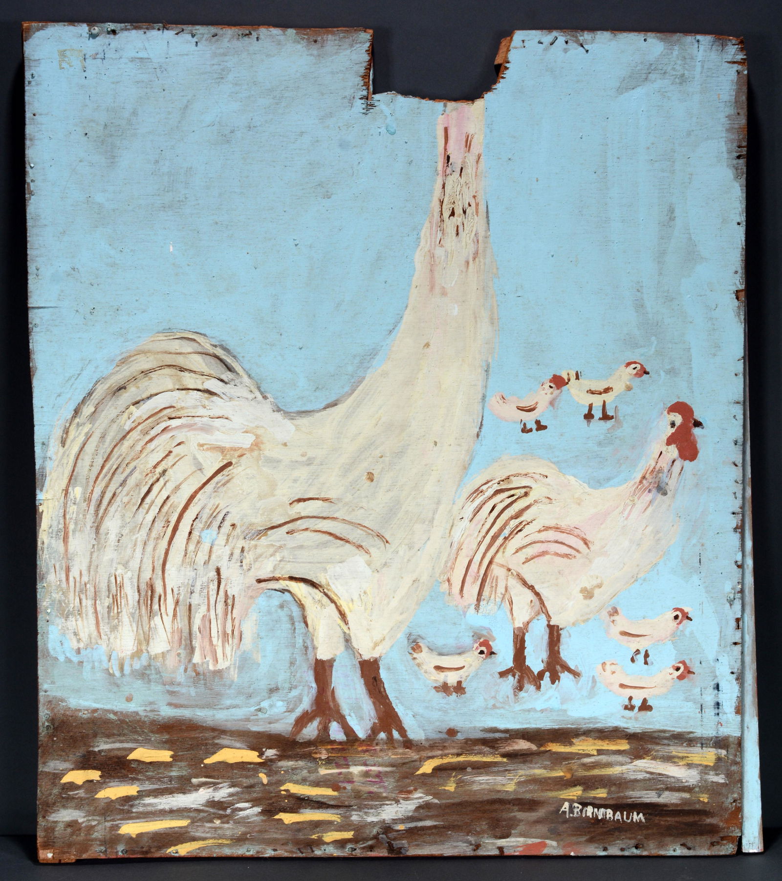 Aaron Birnbaum. Giraffes & Chickens Dbl Painting. (1 of 4)