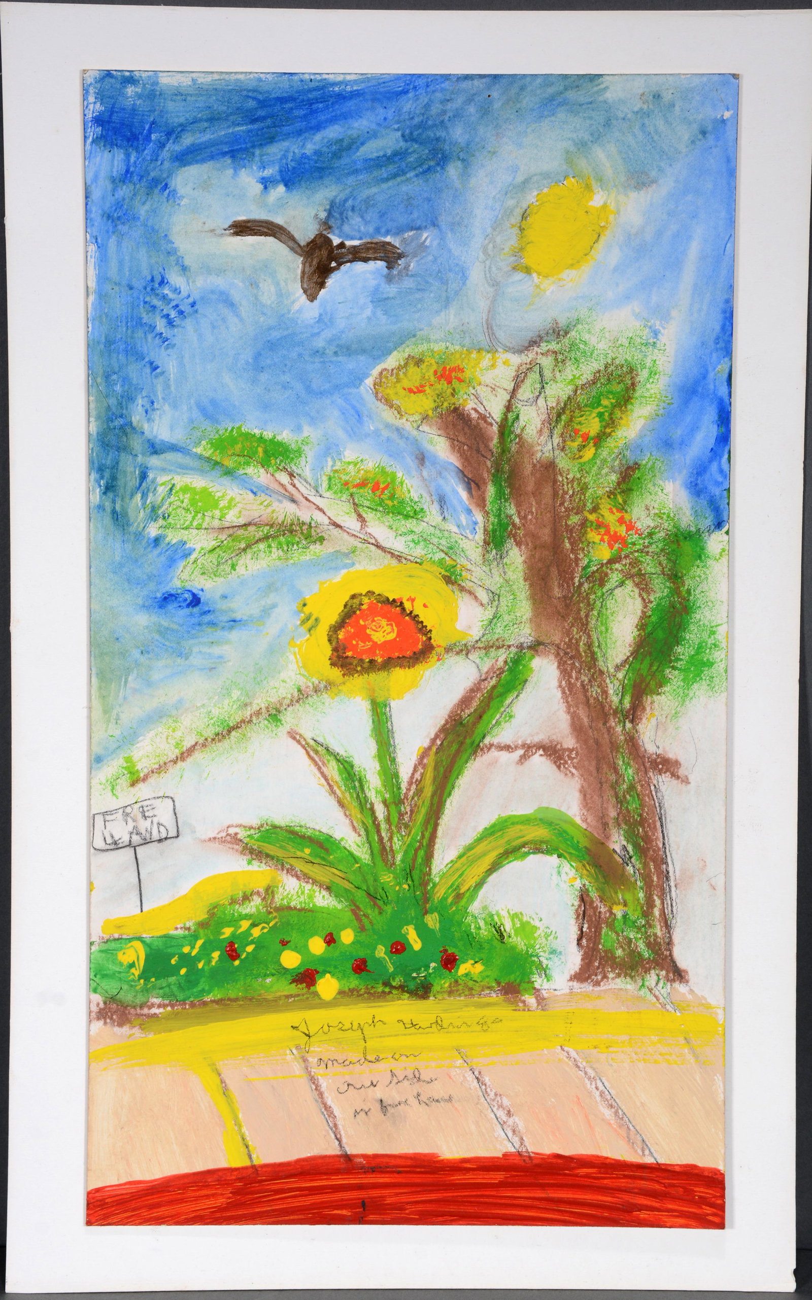 Joseph Hardin. Sunflower.: Joseph Hardin. Sunflower. Signed. Paint and watercolor on card stock. Great condition. 10"w x 18"h. Est. $100-200. Ship: $45