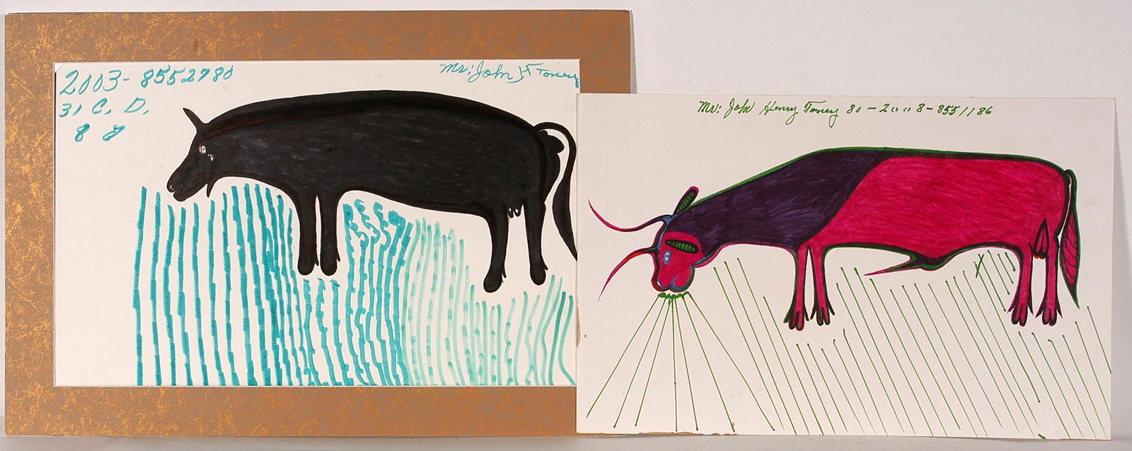 John Toney. Bull and Cow Drawings. (1 of 1)