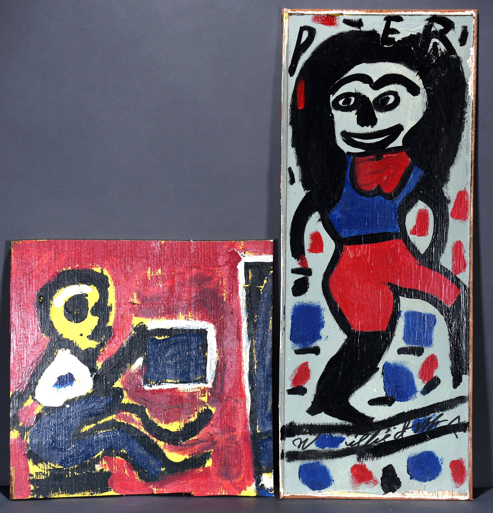 Willie Jinks. Tall Woman & Sitting Figure. (1 of 2)