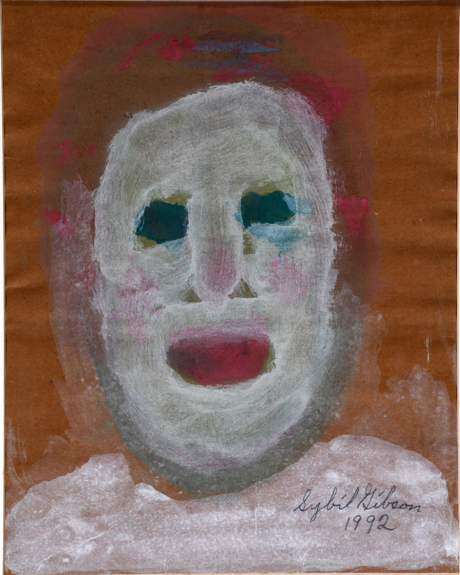 Sybil Gibson. Portrait With White Face. (1 of 2)
