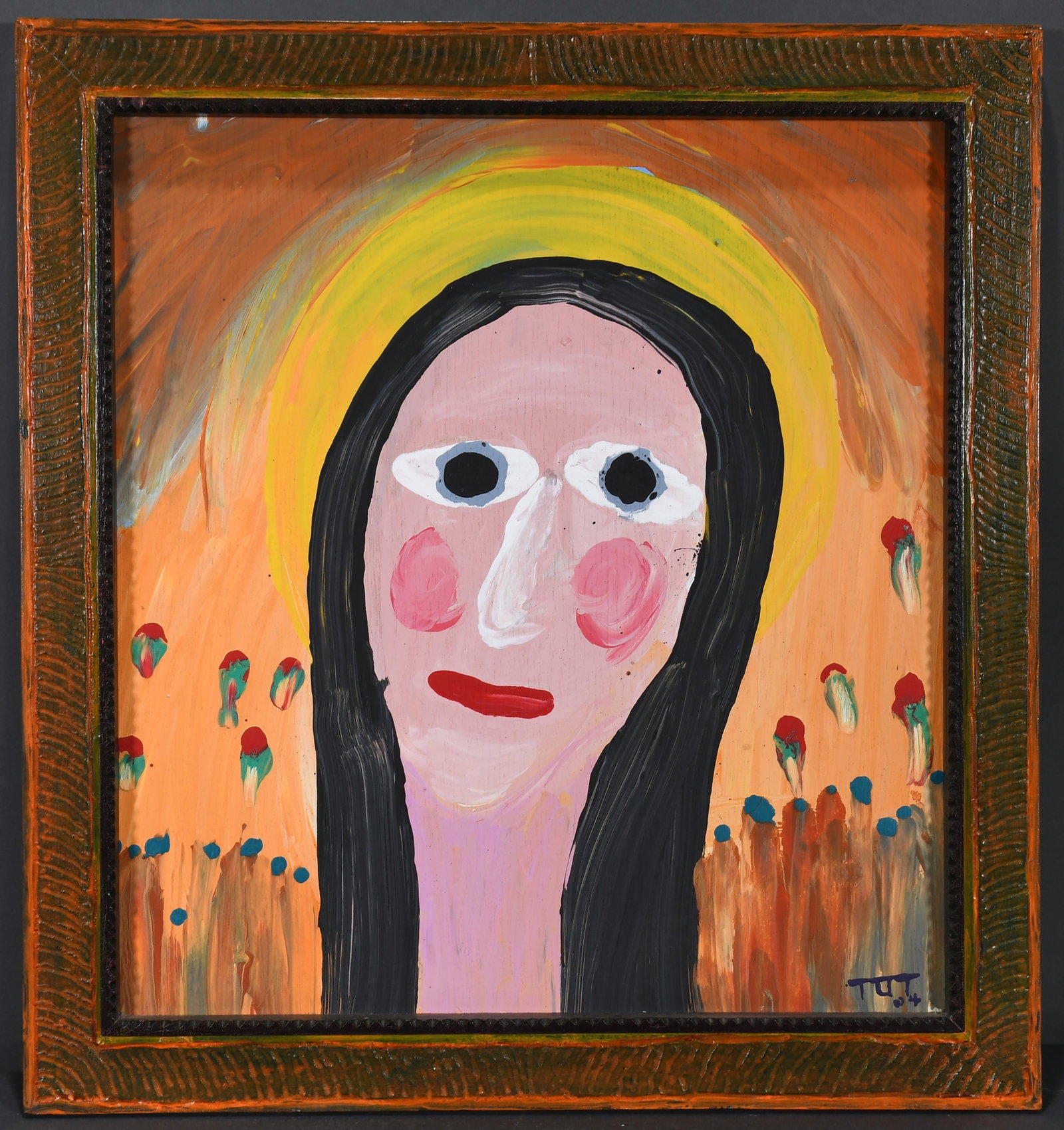 Tom Touchstone. In The Garden.: Tom Touchstone. In The Garden. Signed. Paint on board. Great condition. Size with frame 22" x 24". Proceeds to benefit The Paradise Garden Foundation. Est. $100-200. Ship: $55