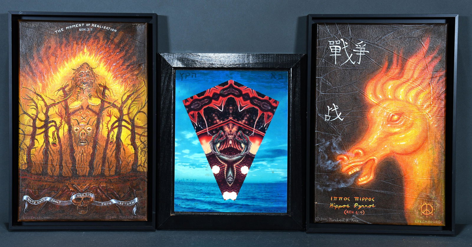 Norbert Kox. 3 Works On Canvas. (1 of 2)