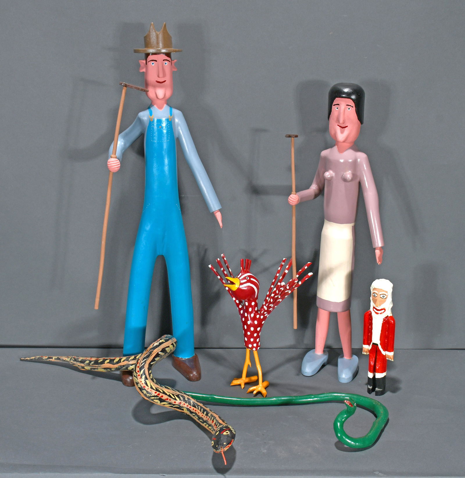 Calvin Cooper. Six Carved Figures. (1 of 2)