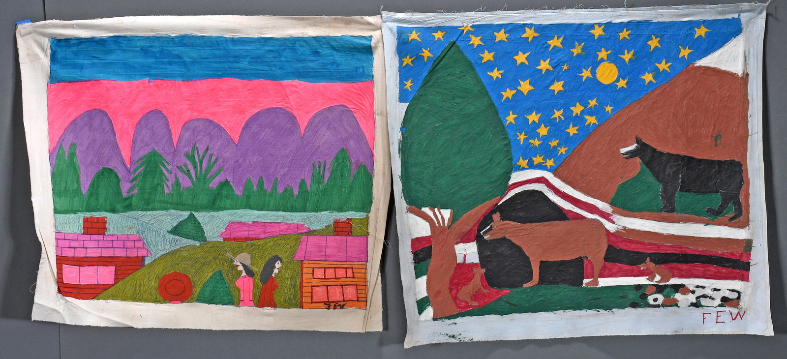 Floretta Warfel. Pair of Paintings. (1 of 1)