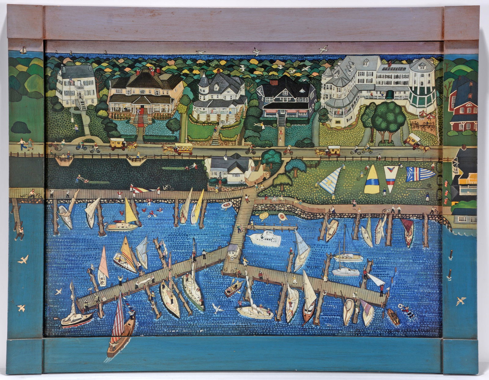 Maria Pfropper. Drying The Sails.: Maria Pfropper. Drying The Sails, #33/500. Signed, dated and numbered. Print with hand painted frame. Excellent condition. 28"w x 22"h. Est. $100-200. Ship: $55