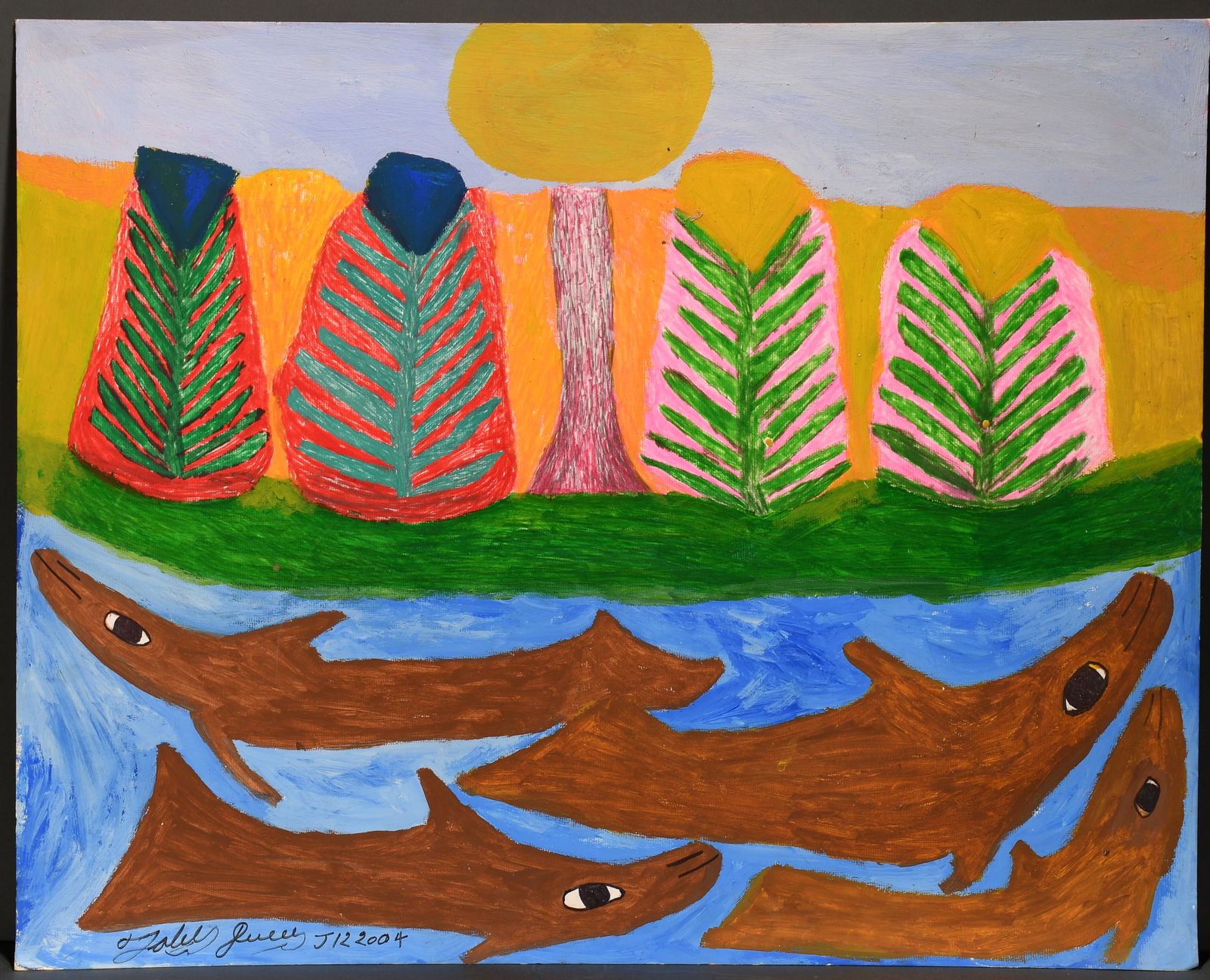 Toby Ivey. Four Brown Dolphins. (1 of 2)