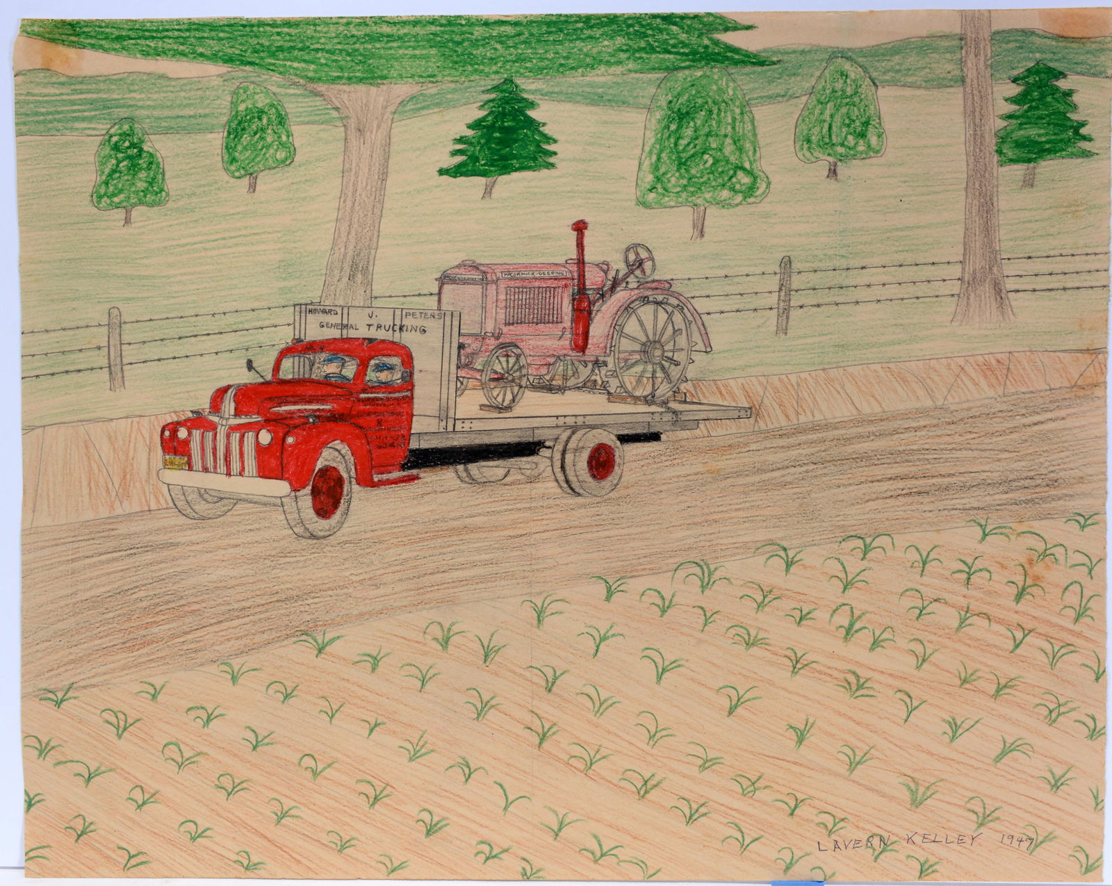 Lavern Kelley. Dbl Sided Farm Scene. (1 of 2)