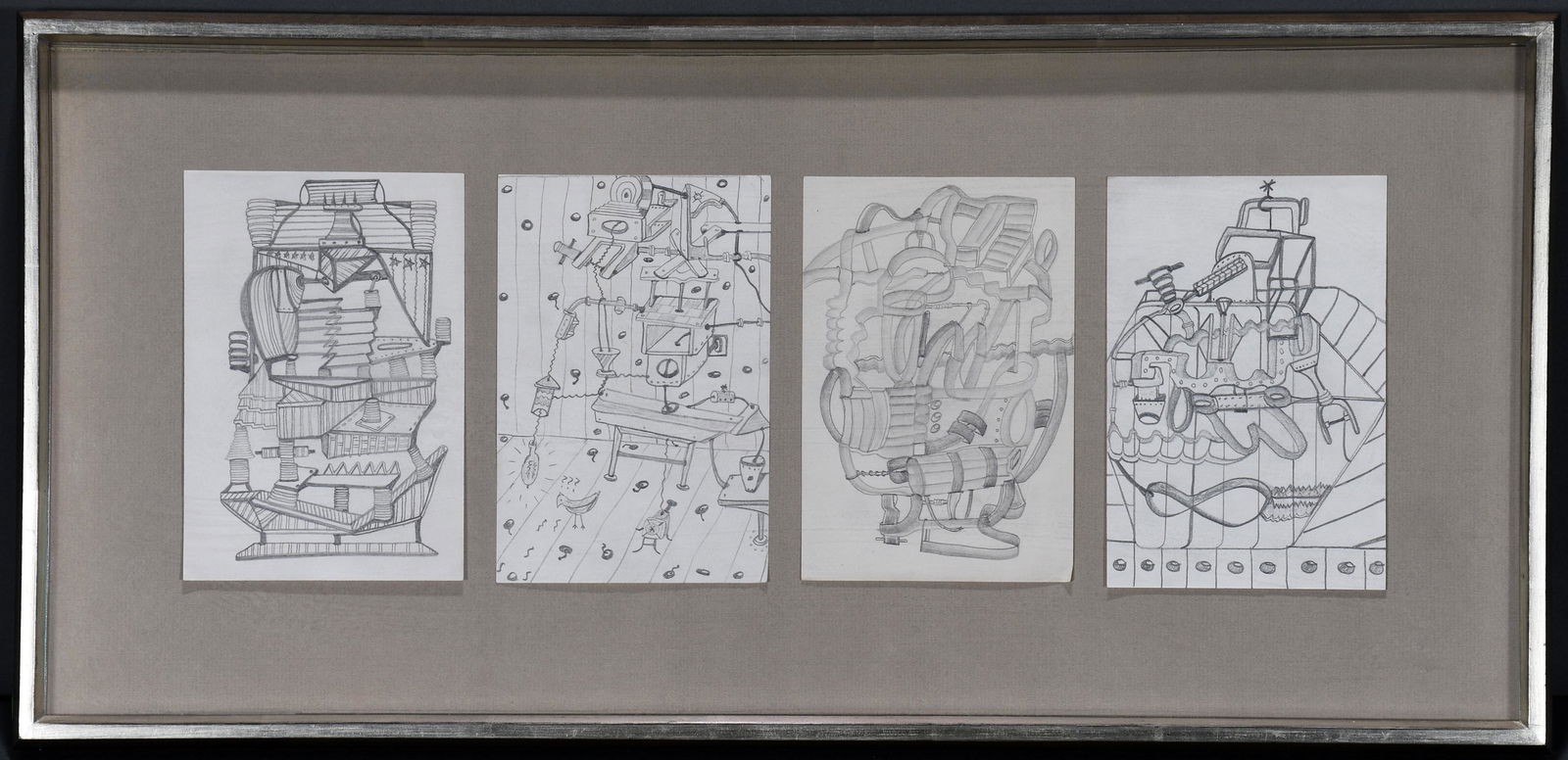 Thomas Burleson. 4 Sketches Framed Together. (1 of 3)