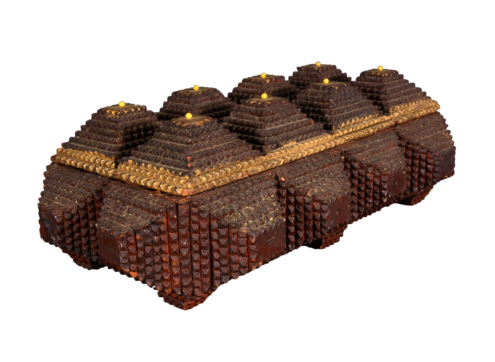 Valley Of Pyramid Tramp Art Box. (1 of 5)