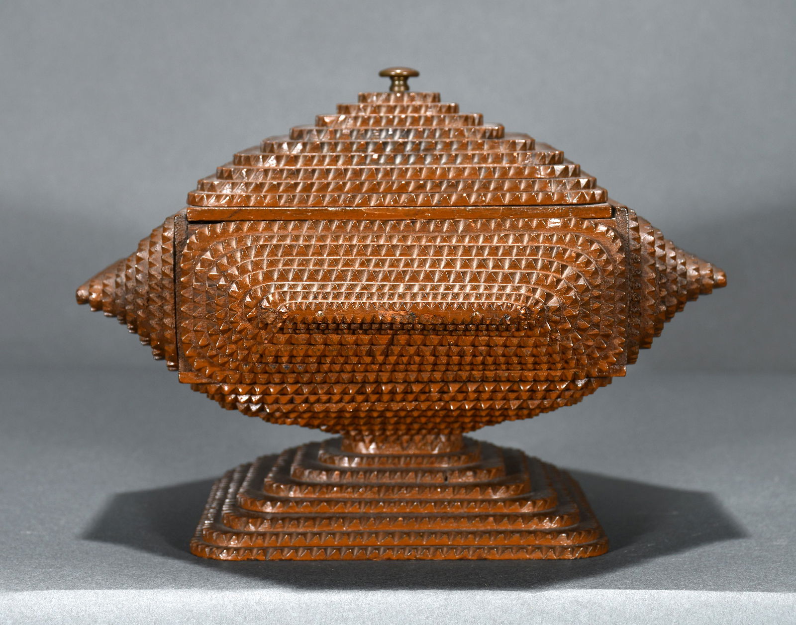 Squatty Pyramid Tramp Art Box. (1 of 4)