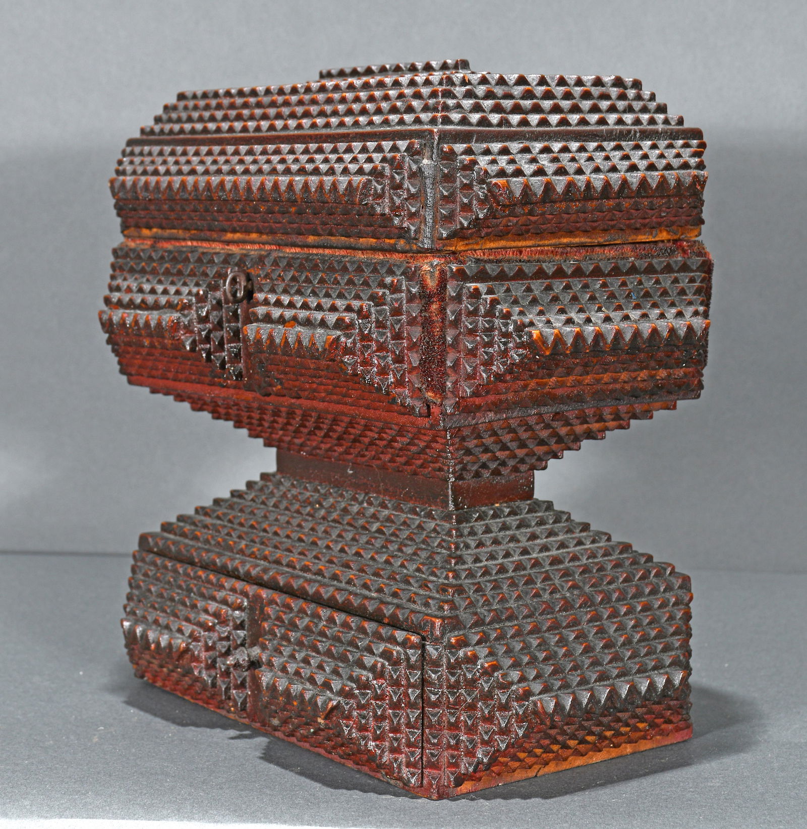 Brutal Tramp Art Box with Lidded Box & Drawer. (1 of 4)