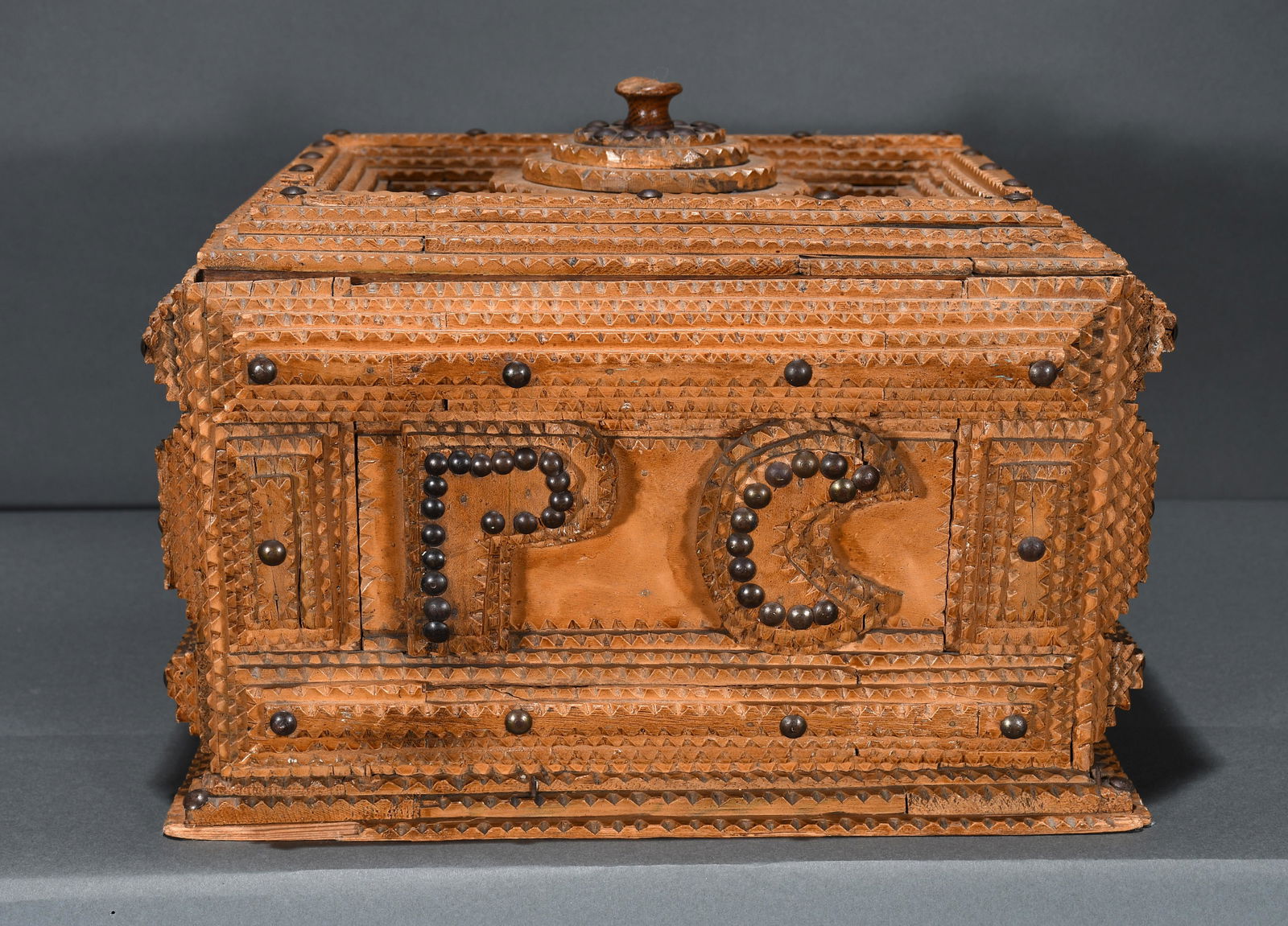 Tramp Art Box Initialed, P.C. (1 of 3)