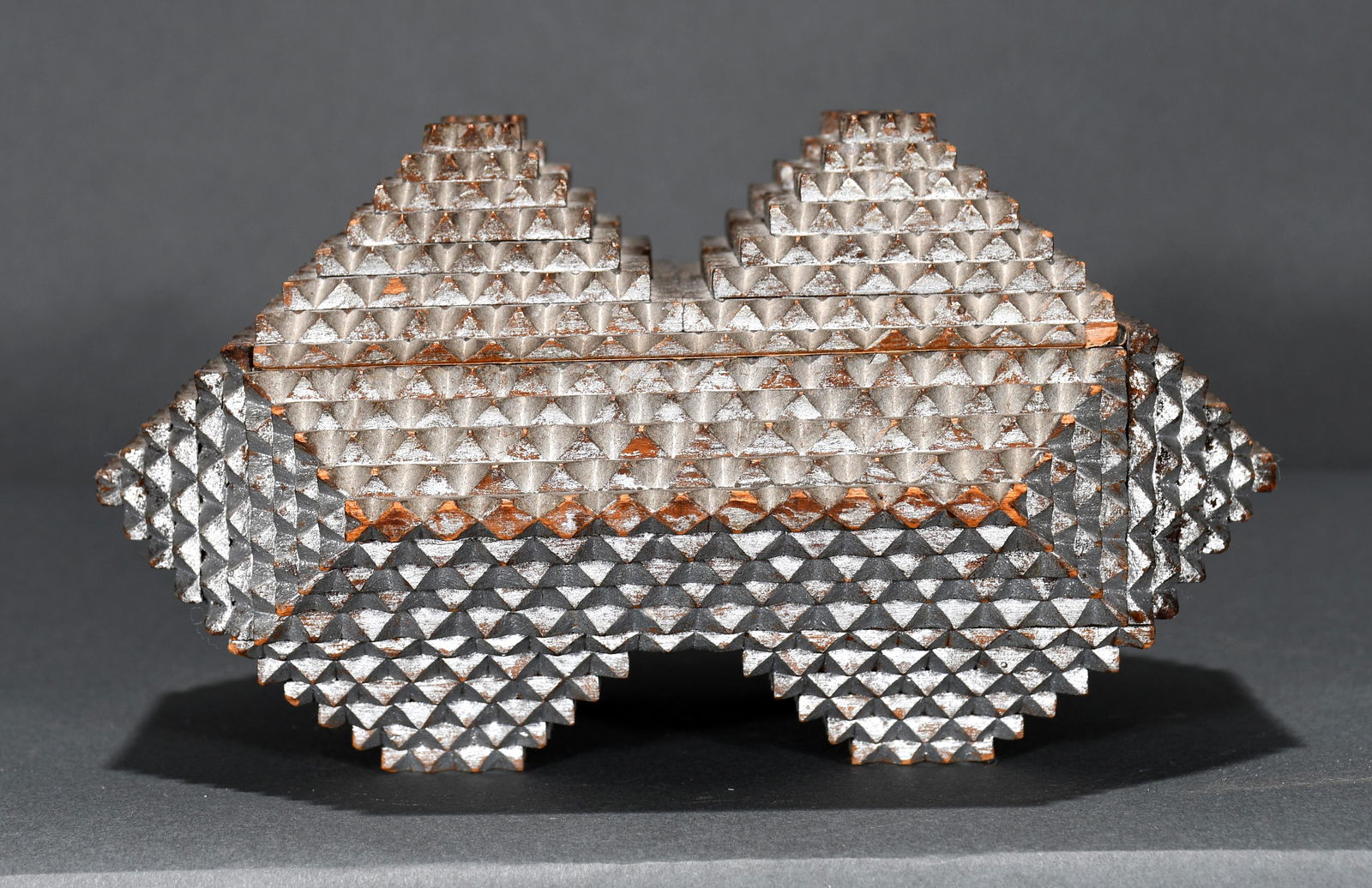 Four Pyramid Top Tramp Art Box. (1 of 4)