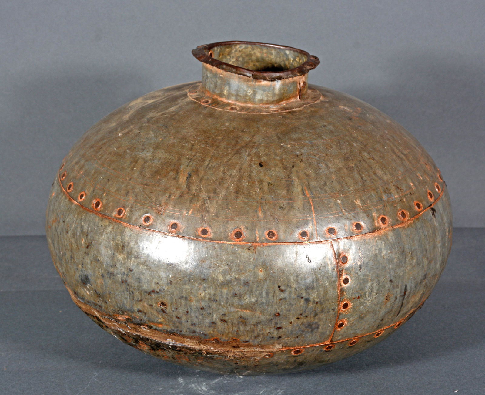 Hand-Riveted Tin Pot. (1 of 4)