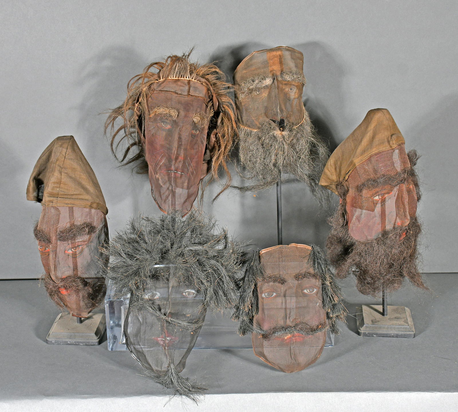 Odd Fellows. Group of Six Masks. (1 of 4)