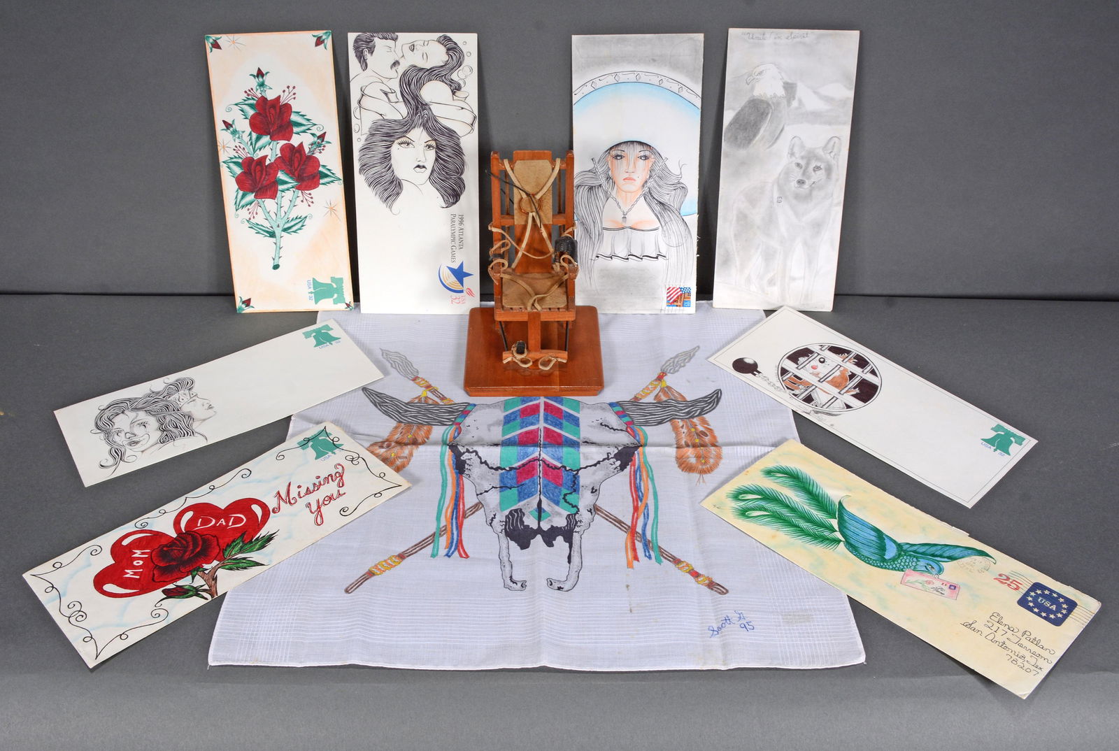 Prison Art Panos & Electric Chair Sculpture. (1 of 6)