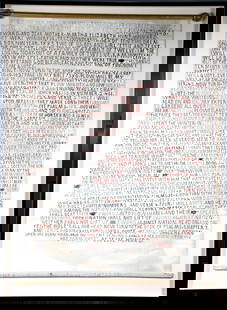 Jesse Howard. Free Thought, Free Speech.: Jesse Howard. Free Thought, Free Speech. 1974. Signed, dated and titled. Red and black marker on canvas window shade. Excellent condition. Masterpiece example. Size with shadowbox frame is 45" w x 61.