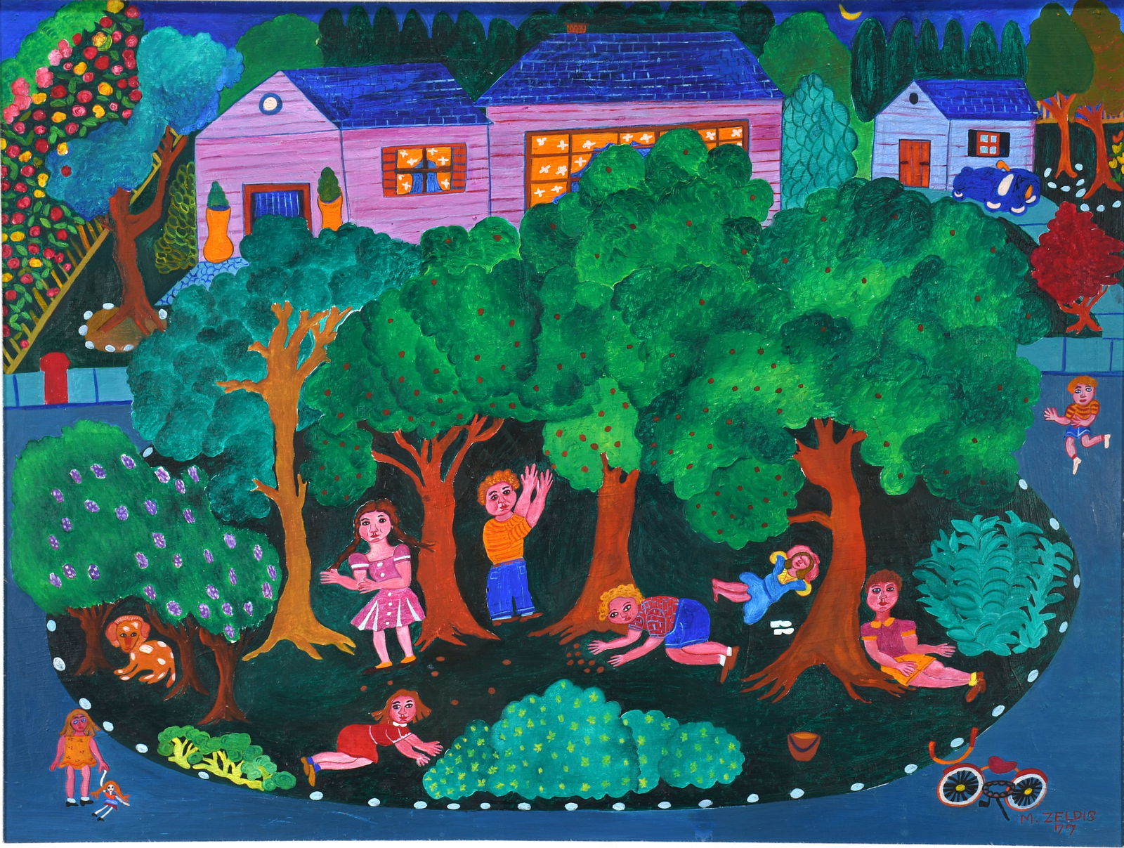 Malcah Zeldis. Children Playing (1 of 5)