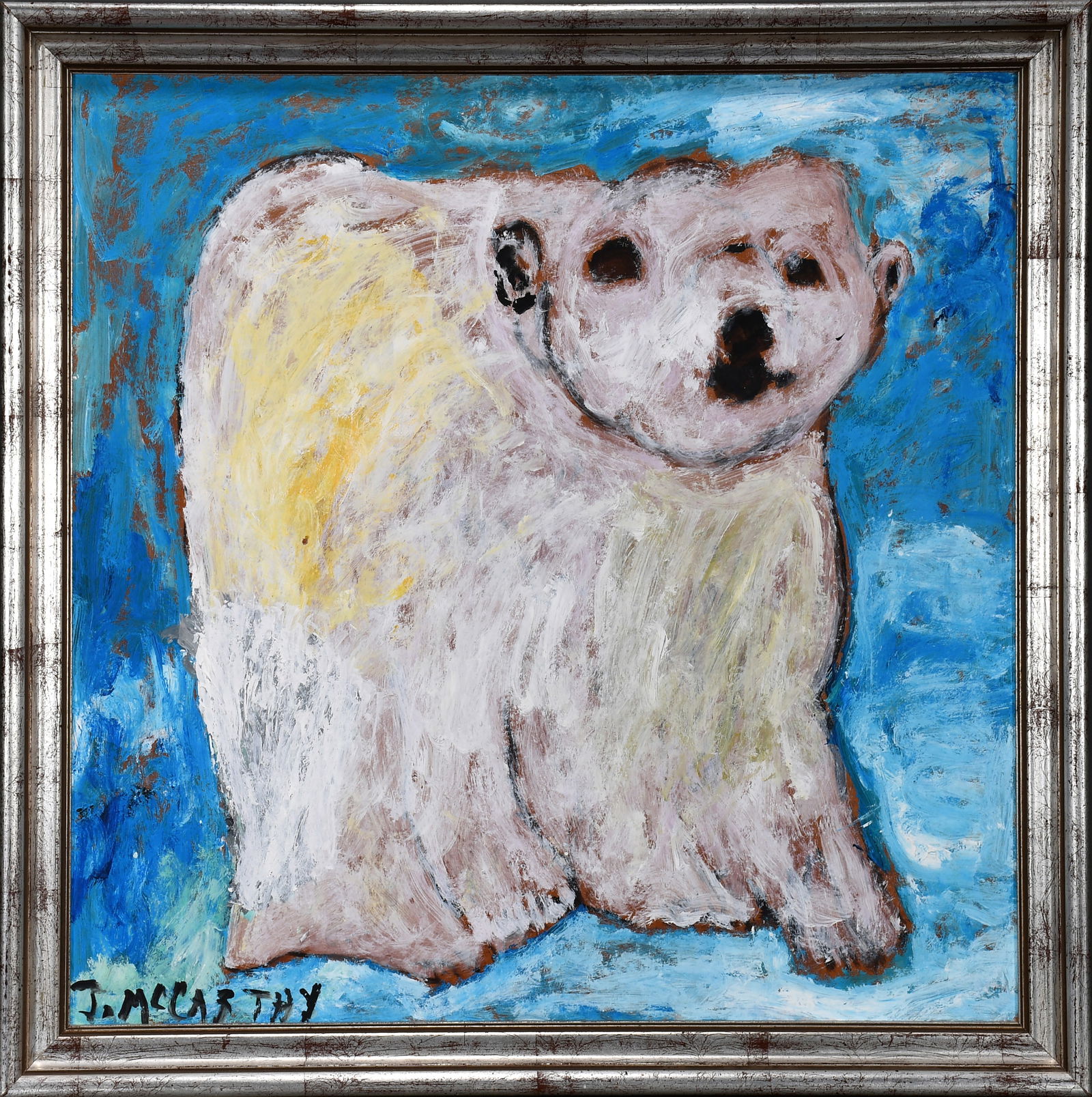 Justin McCarthy. Polar Bear.: Justin McCarthy. Polar Bear. Signed. Oil on Masonite. Excellent condition. Frame is 27" w x 27" h. Est. $2,000-3,000. Ship: $85