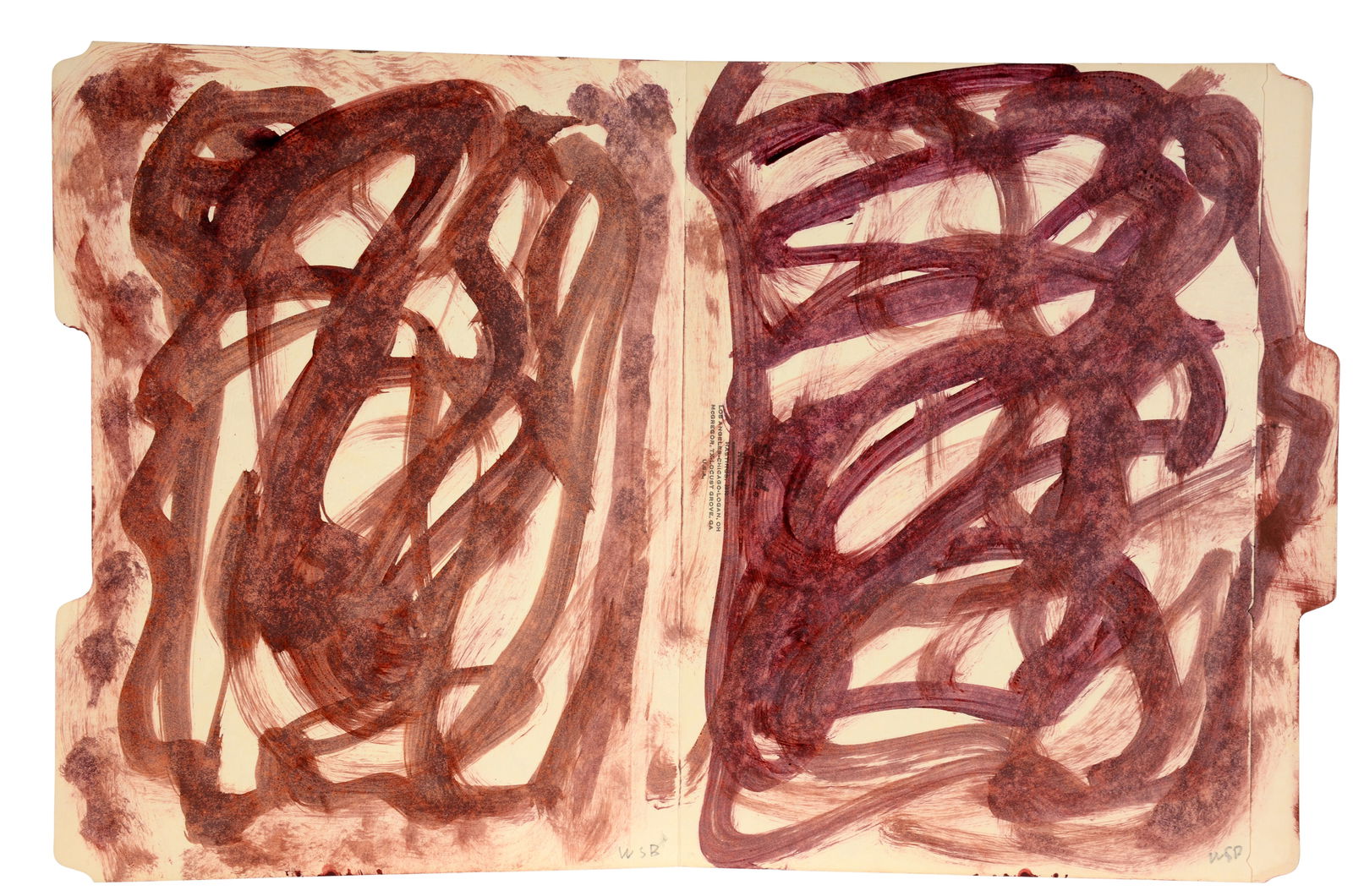 William S. Burroughs. Double-Sided Brown Abstract. (1 of 5)