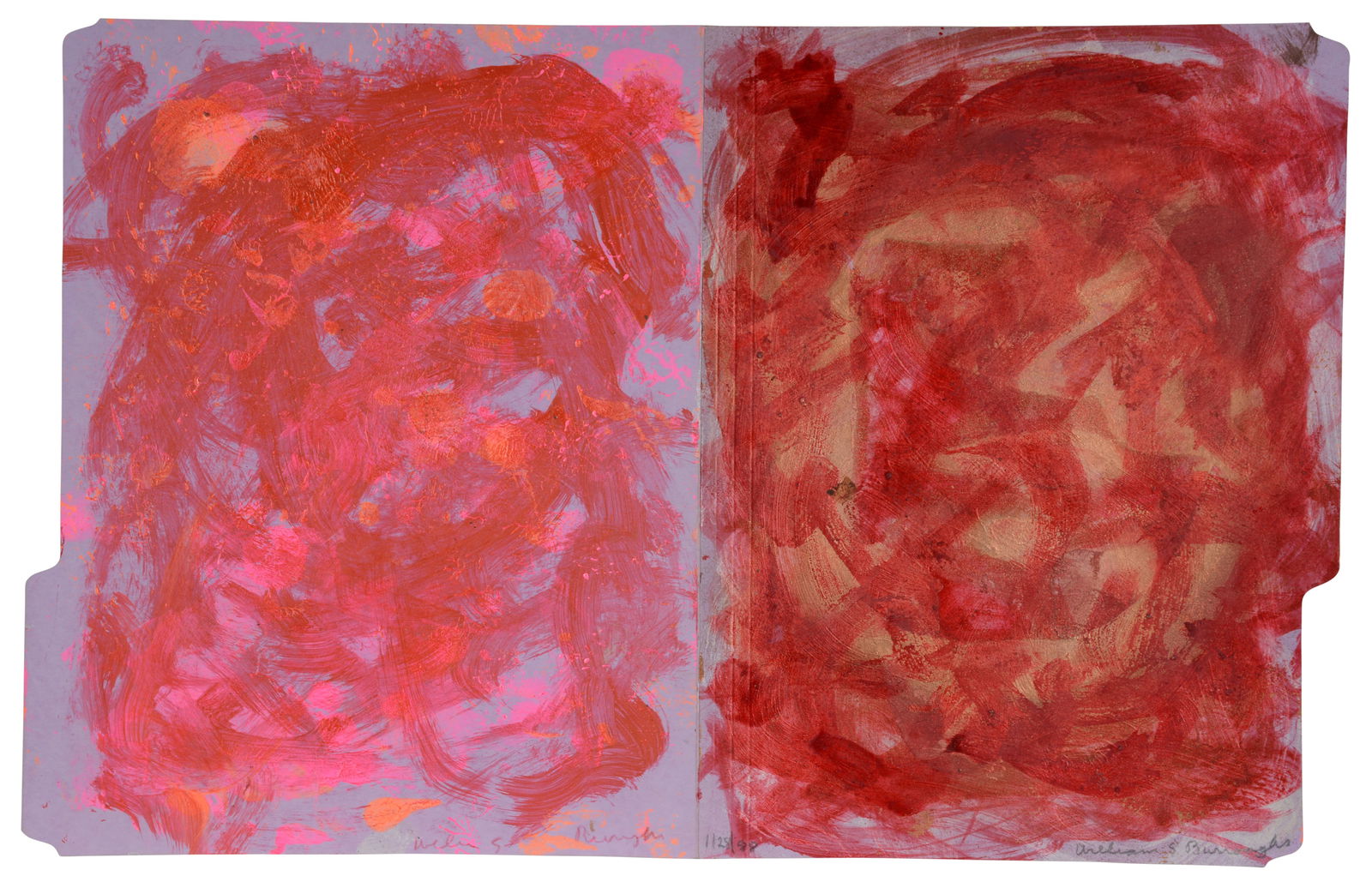 William S. Burroughs. Red and Gold Abstract. (1 of 4)