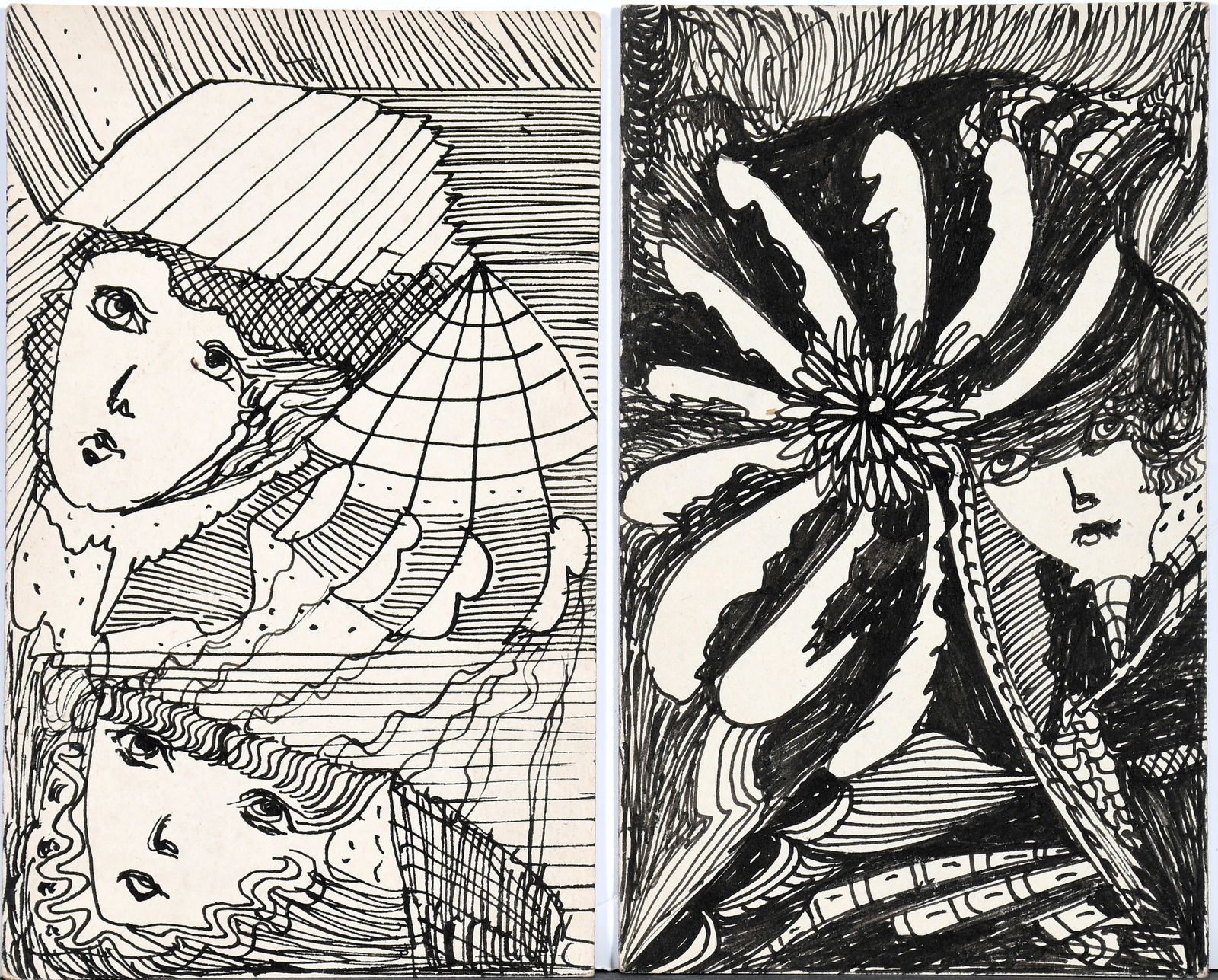 Madge Gill. Pair of Postcards with Portraits. (1 of 2)