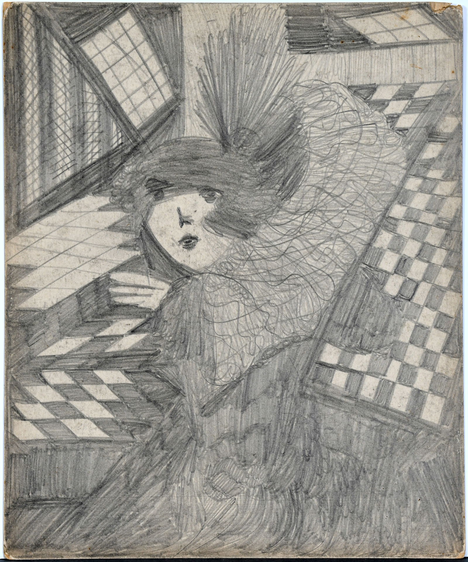 Madge Gill. Double-Sided Flapper Girl & Abstract. (1 of 4)