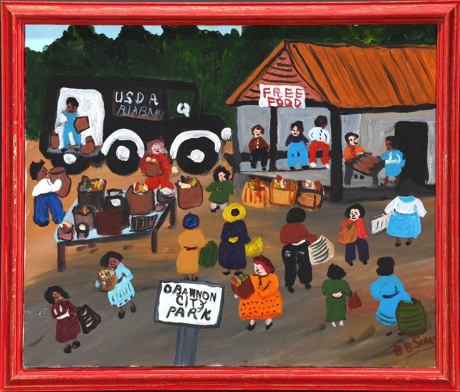 Bernice Sims. Free Food At Obannon City Park. (1 of 2)