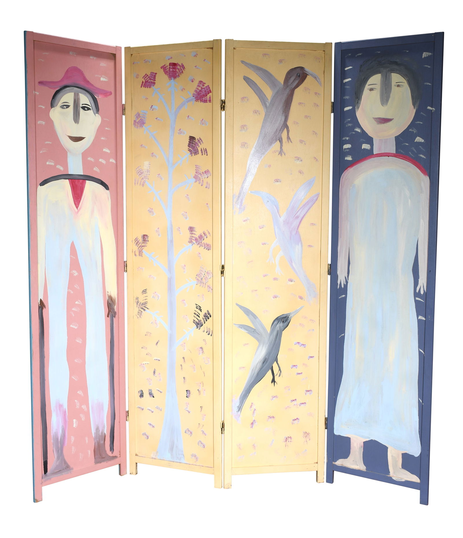 Mose Tolliver. Double-Sided Four Panel Room Divider. (1 of 4)